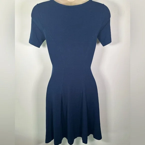 ASOS navy blue fit and flare dress size 4 - Picture 3 of 4